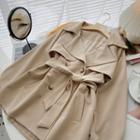 Long-sleeve Double-breasted Coat With Belt