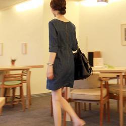 Zip-back Denim Dress