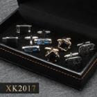 4 Pair Set: Alloy Cufflinks (various Designs) Xk2017 - 4 Pair - Silver & Gold - One Size