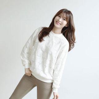 Crew-neck Lace Sweatshirt