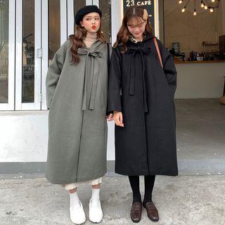 Tie-front Hooded Coat