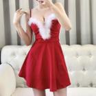Spaghetti Strap Christmas Mini A-line Dress