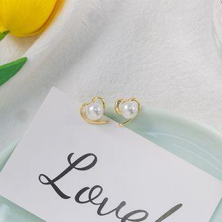 Faux Pearl Beaded Sweetheart Earrings Era081 - 05