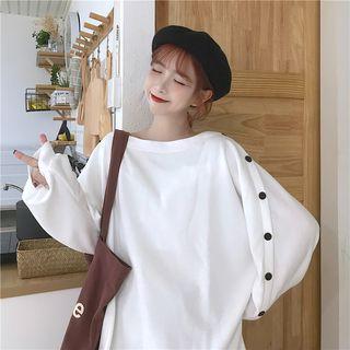 Buttoned Long-sleeve Loose-fit Top