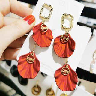 Acrylic Petal Dangle Earring 1 Pair - Red - One Size