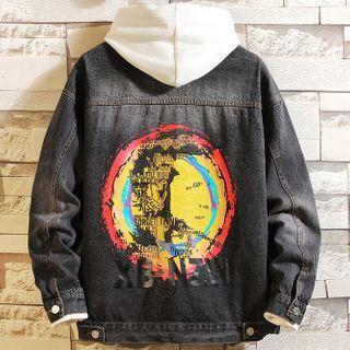Rainbow Print Denim Jacket