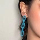 Plain Chain Earring Blue - 1355a#