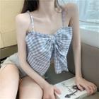 Gingham Bow Accent Camisole Plaid - One Size