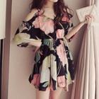 Floral Print Frilled Strap Dress