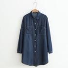 Denim Oversized Shirt Dark Blue - One Size