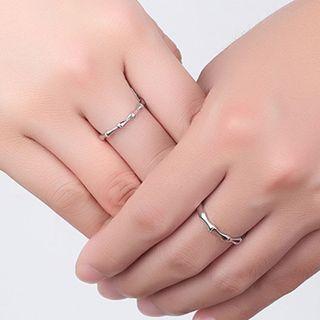 Bamboo Alloy Ring Inner Diameter 2cm - Silver - One Size