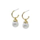 Pearl-dangle Hoop Earrings One Size