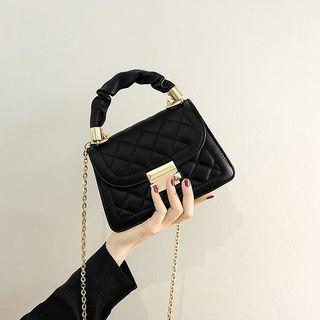 Quilted Top Handle Mini Crossbody Bag