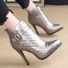 Quilted High-heel Ankle Boots