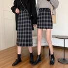 Plaid A-line Mini Skirt / Plaid Pencil Midi Skirt