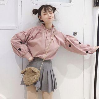 Love Embroidery Long-sleeve Shirt