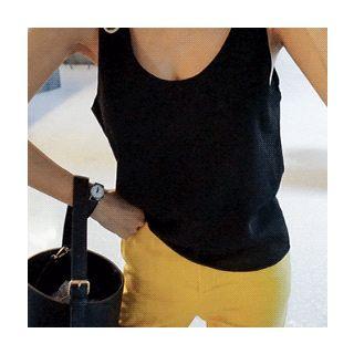 Spaghetti-strap Perforated-detail Top