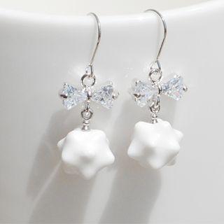Ceramic Dangle Earrings White - One Size