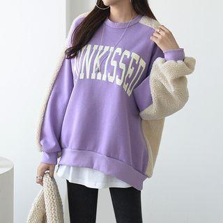 Dumble-panel Letter Sweatshirt