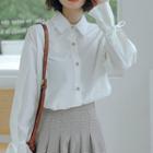 Bow Detail Shirt White - One Size