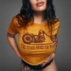 Short-sleeve Bike Print Cropped T-shirt