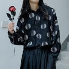 Long Sleeve Round Dot Print Shirt