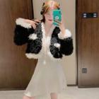 Fluffy Cropped Jacket / Knit Dress