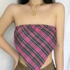 Strapless Plaid Camisole Top