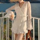 Long-sleeve Ruffle Chiffon Playsuit