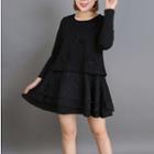 Star Long-sleeve Tiered Dress