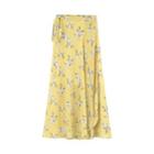 Floral Chiffon A-line Midi Wrap Skirt
