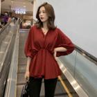 Batwing-sleeve A-line Blouse