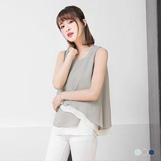 Cross Layered Cake Chiffon Blouse