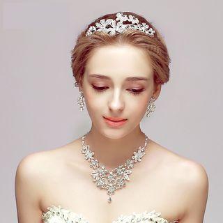 Embellished Floral Headpiece / Earrings / Necklace