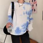 Dye Print Long-sleeve T-shirt White - One Size