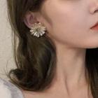 Faux Crystal Flower Earring 1 Pair - Faux Crystal Flower Earring - One Size