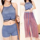 Set: Plain Swim Top + Bottom + Pants