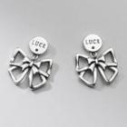 925 Sterling Silver Bow Drop Earring 1 Pair - Silver - One Size