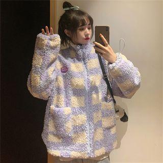 Plaid Fleece Zipped Jacket