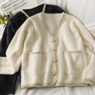 Glitter Furry-knit Cardigan