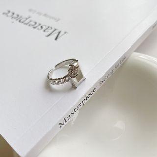 Sterling Silver Chain Open Ring K825 - Silver - One Size