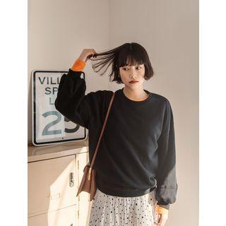Balloon-sleeve Seam-trim Sweatshirt