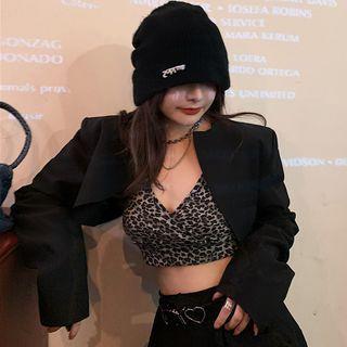 Leopard Print Camisole Top / Cropped Jacket / Set
