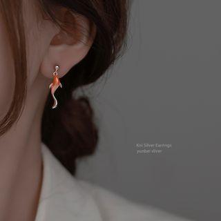 Fish Sterling Silver Dangle Earring 1 Pair - Earrings - Fish - Tangerine - One Size