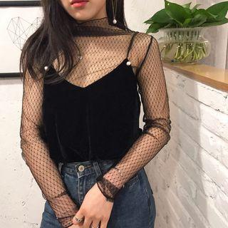Velvet V-neck Camisole Top