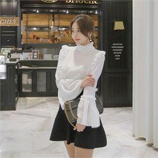 Ruffle-cuff Frill-trim Top