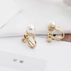 Faux Pearl Clip-on Earring White Faux Pearl - Gold - One Size