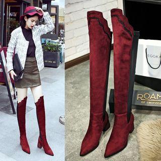 Pointy Toe High Top Boots