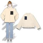 Fleece Zip Jacket Camel - One Size