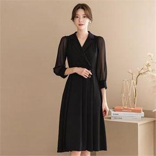 Sheer Sleeve Chiffon Dress